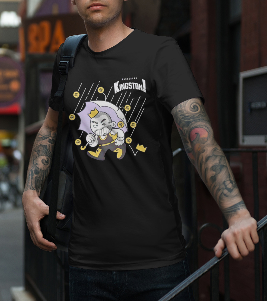Dangerous Kingston Graphic With Umbrella And Crown Motif T-Shirt
