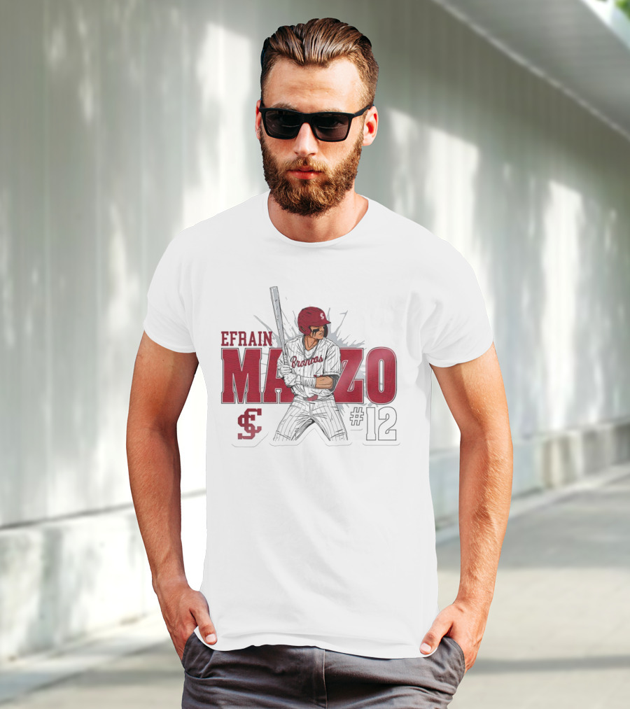 Efrain Manzo SCU Broncos Baseball #12 T-Shirt