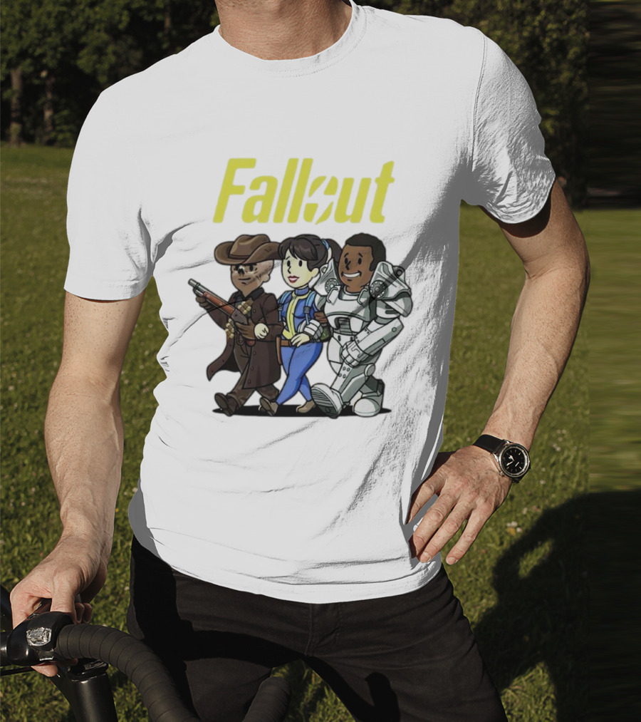 Fallout Cartoon Trio Vault Dweller Adventurers T-Shirt