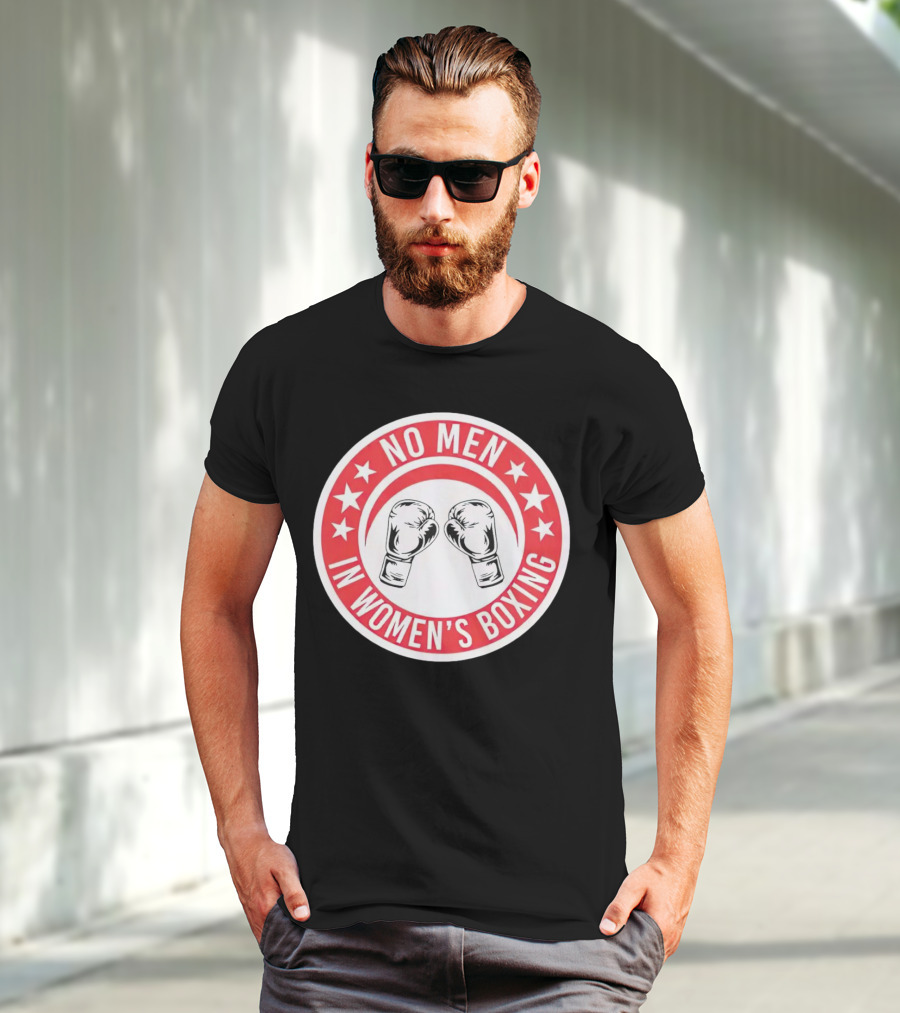 No Men In Women's Boxing Boxing Gloves Red Stars T-Shirt