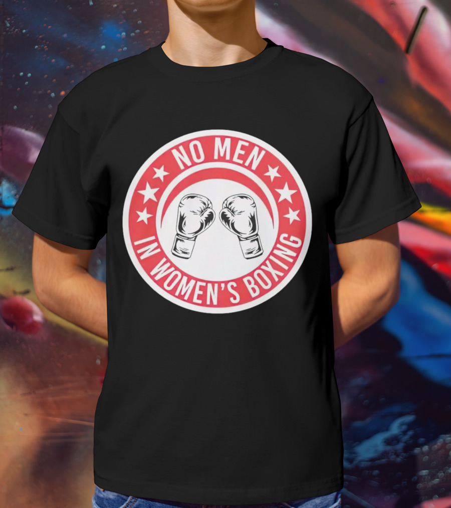 No Men In Women's Boxing Boxing Gloves Red Stars T-Shirt
