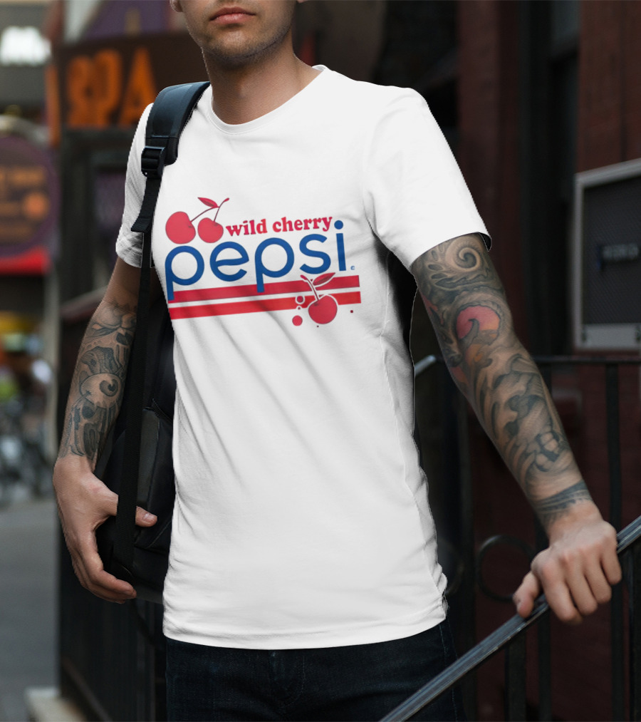 Pepsi Wild Cherry Retro Logo With Cherries T-Shirt