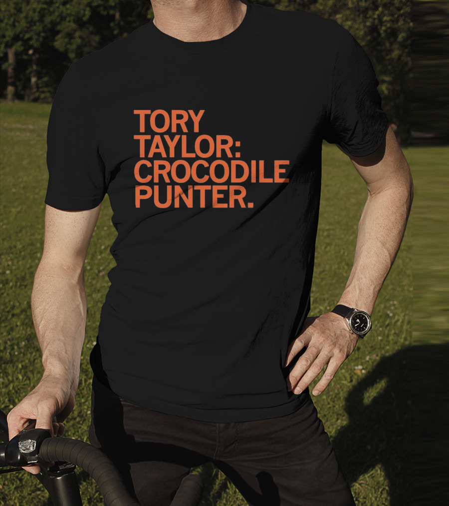 Tory Taylor Crocodile Punter Football Sports Fan Black T-Shirt