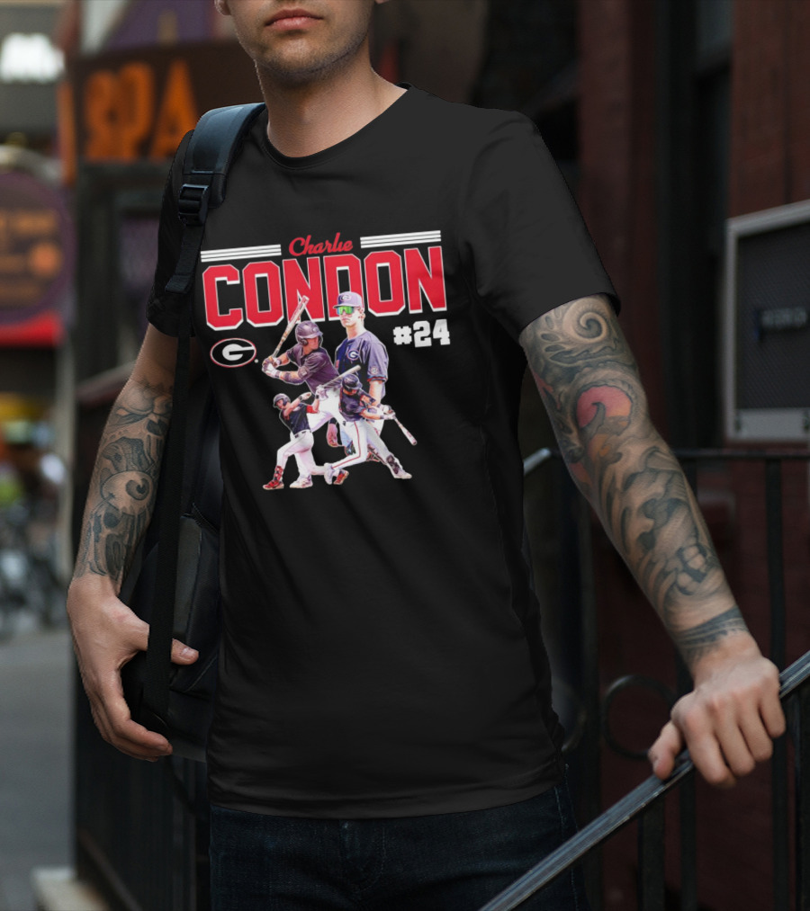 Charlie Condon Georgia Bulldogs NCAA Baseball Player #24 Collage T-Shirt