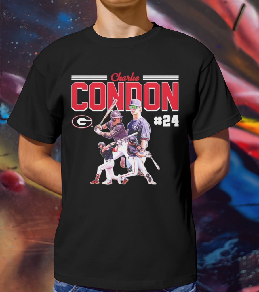 Charlie Condon Georgia Bulldogs NCAA Baseball Player #24 Collage T-Shirt