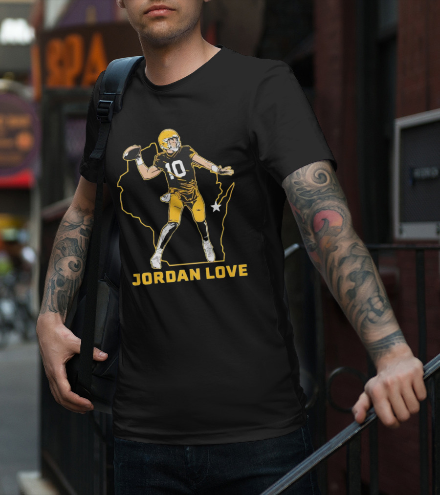 Jordan Love Wisconsin Star Quarterback Green Bay Packers T-Shirt