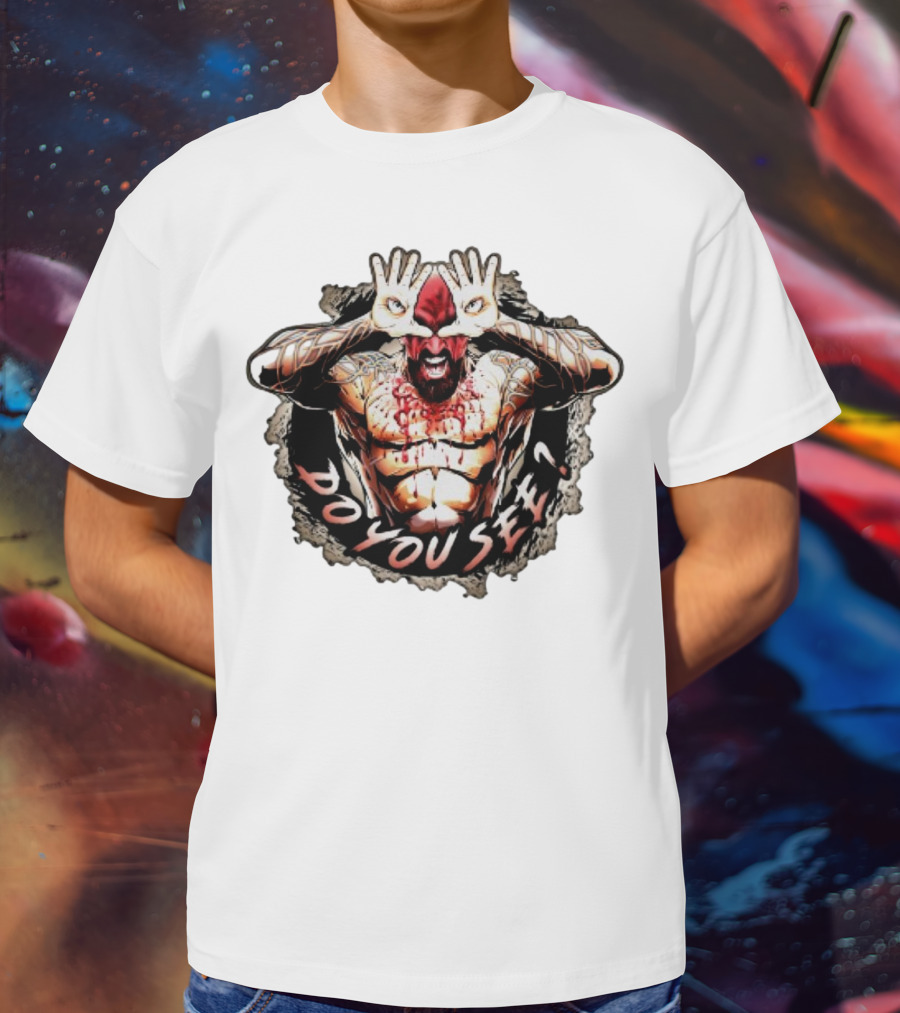 Franky The Mobster FTM Do You See Tattooed Figure With Hands Forming Eye Mask T-Shirt
