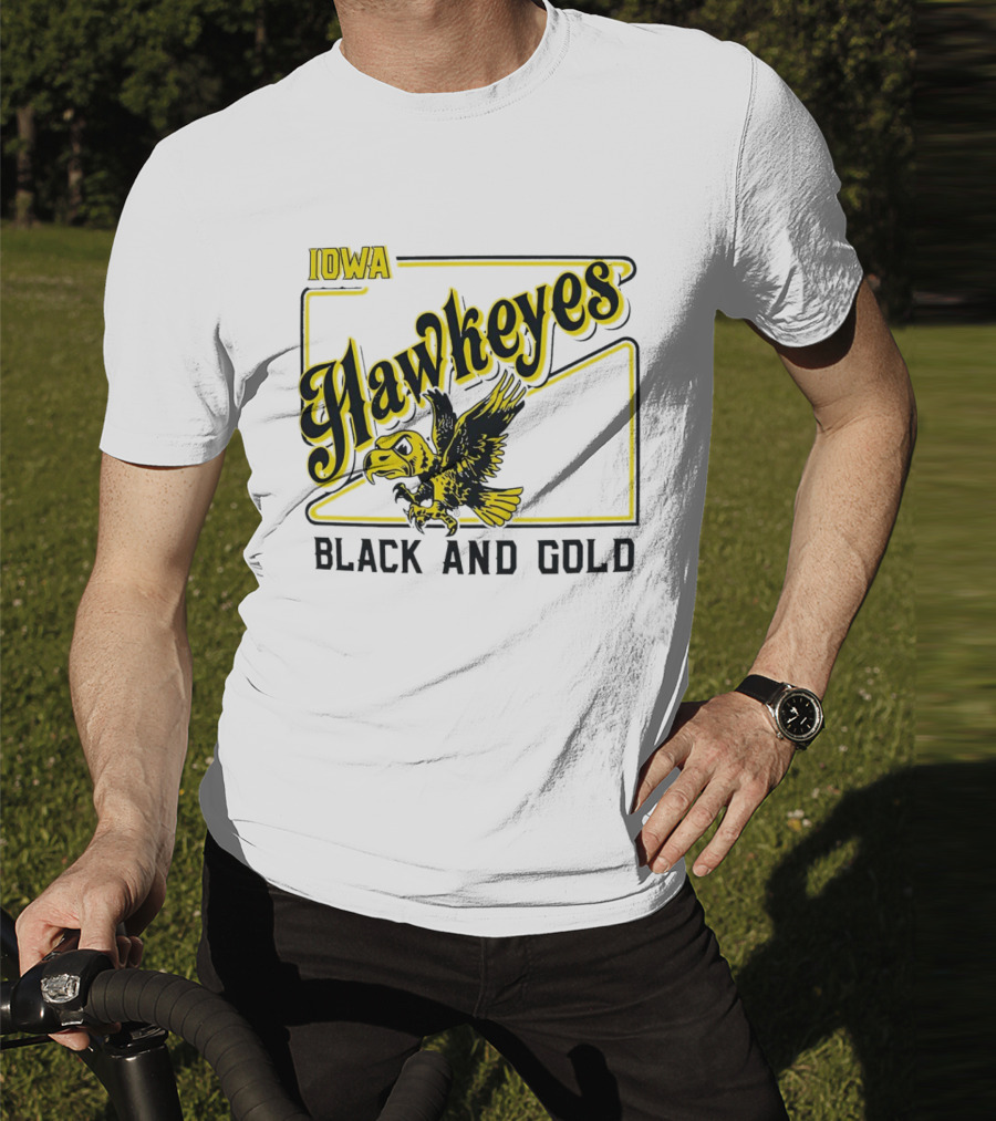 Iowa Hawkeyes Black And Gold Hawk T-Shirt