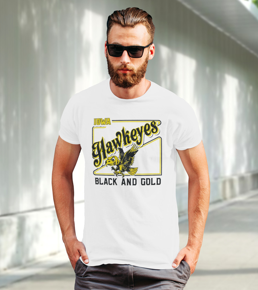 Iowa Hawkeyes Black And Gold Hawk T-Shirt