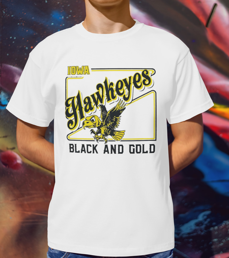 Iowa Hawkeyes Black And Gold Hawk T-Shirt