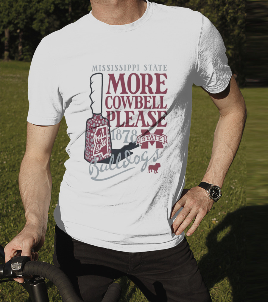 Mississippi State Bulldogs More Cowbell Please 1878 Vintage Cowbell T-Shirt