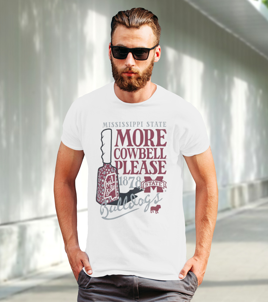 Mississippi State Bulldogs More Cowbell Please 1878 Vintage Cowbell T-Shirt