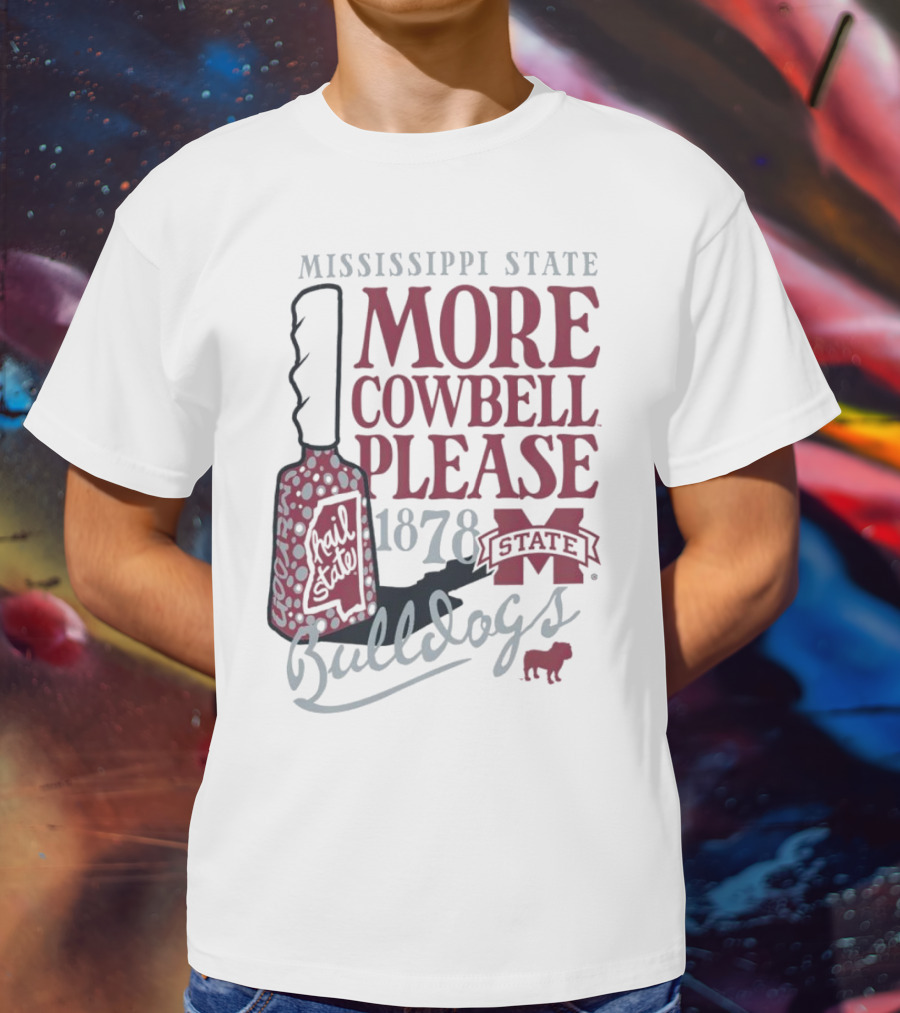 Mississippi State Bulldogs More Cowbell Please 1878 Vintage Cowbell T-Shirt