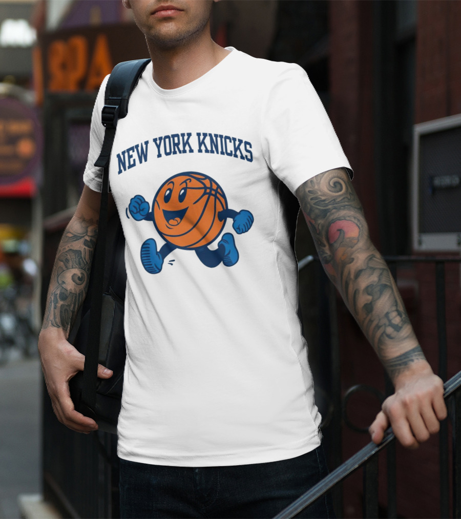 New York Knicks Running Basketball Character T-Shirt