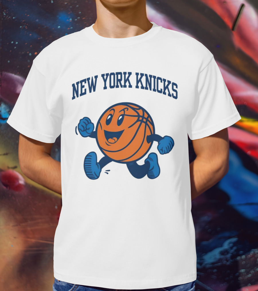 New York Knicks Running Basketball Character T-Shirt