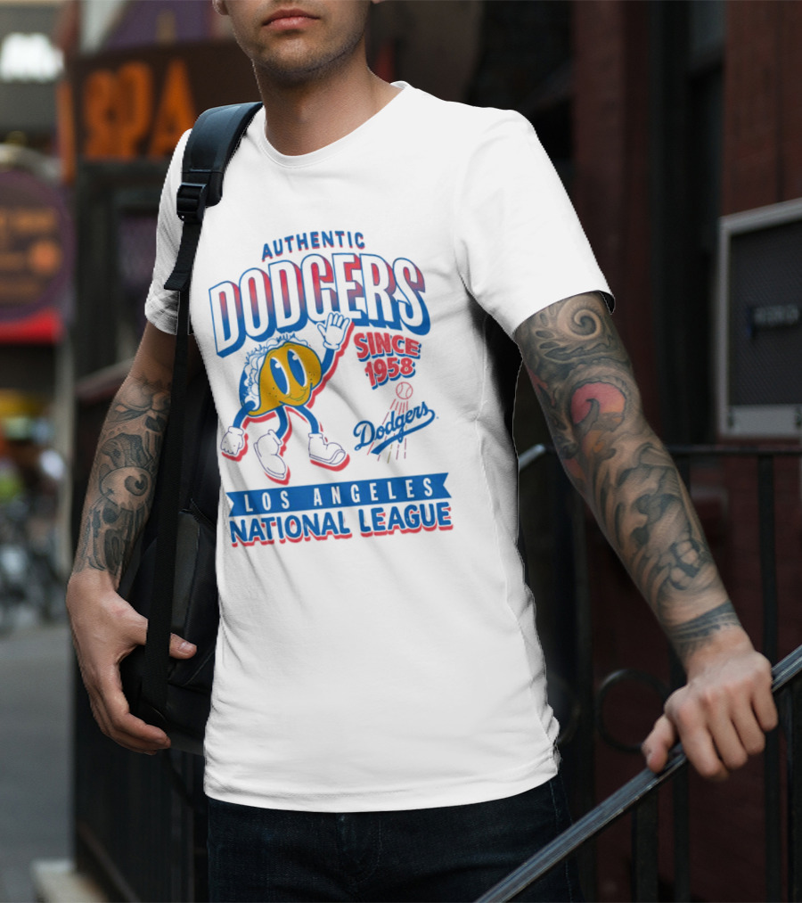 Authentic Dodgers Los Angeles Since 1958 National League Dodgers T-Shirt
