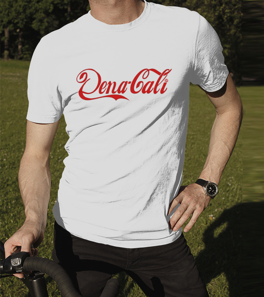 Dena Cali Script Style Text - Red T-Shirt