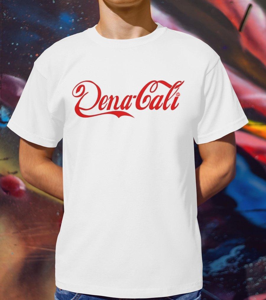Dena Cali Script Style Text - Red T-Shirt