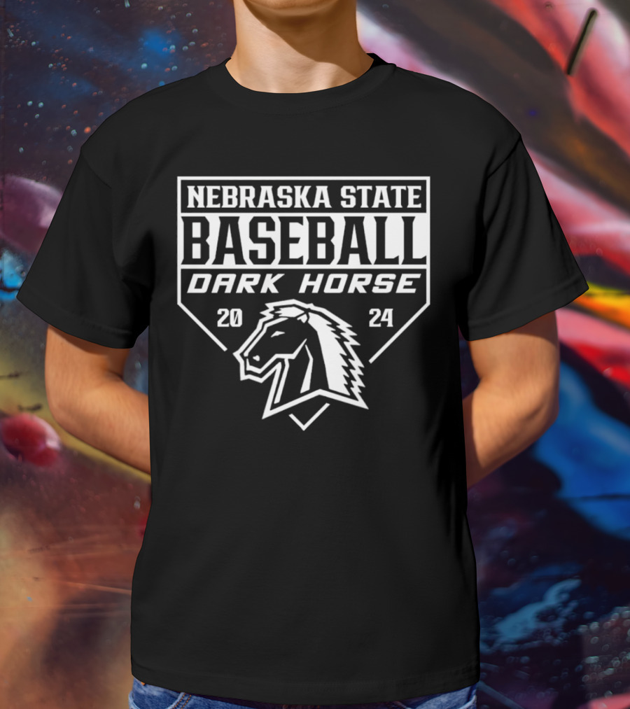 Nebraska State Baseball Dark Horse T-Shirt
