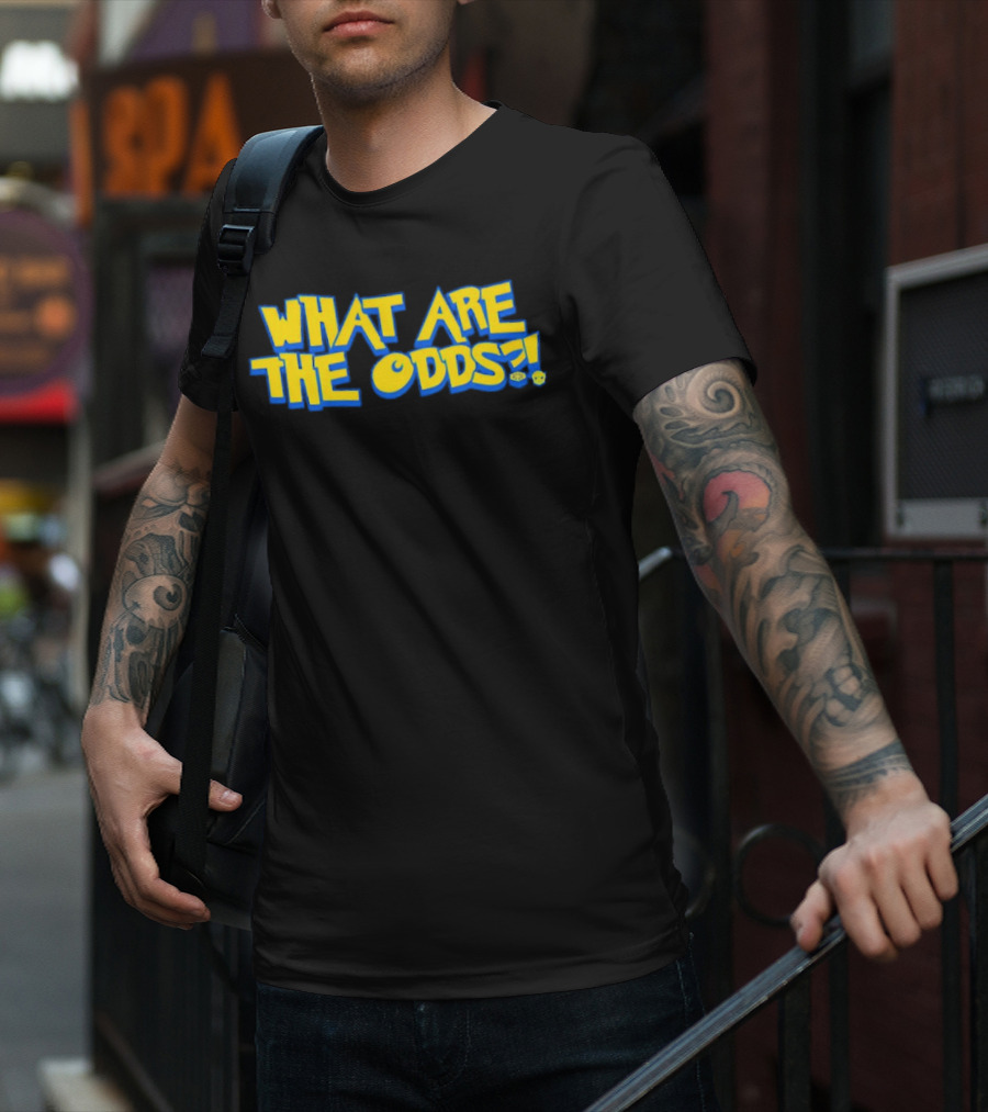 What Are The Odds Dice Playful Yellow Blue Typography T-Shirt