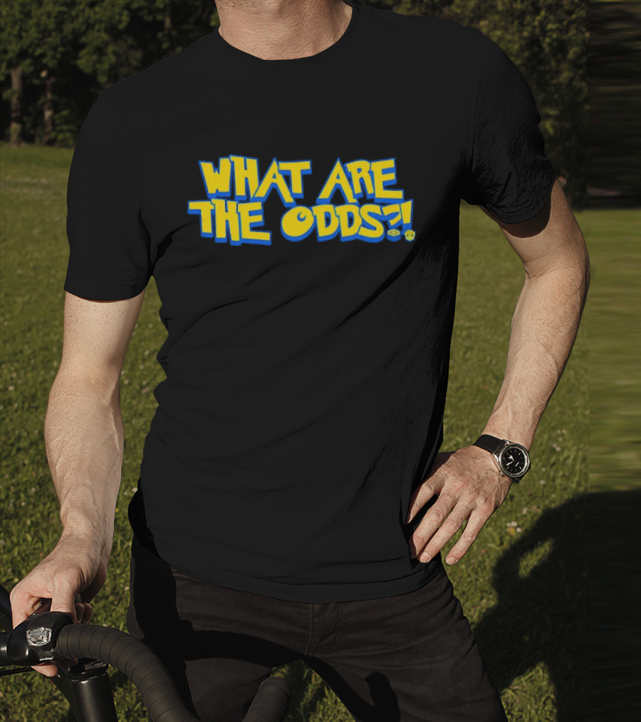 What Are The Odds Dice Playful Yellow Blue Typography T-Shirt