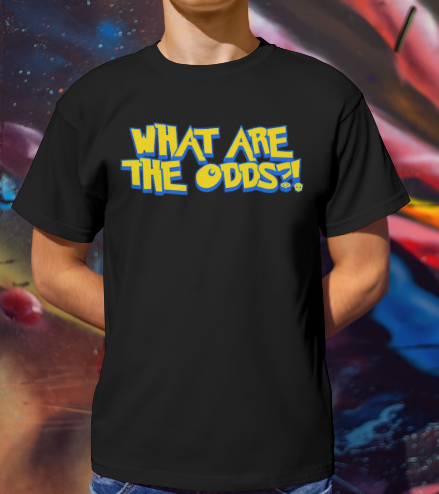 What Are The Odds Dice Playful Yellow Blue Typography T-Shirt