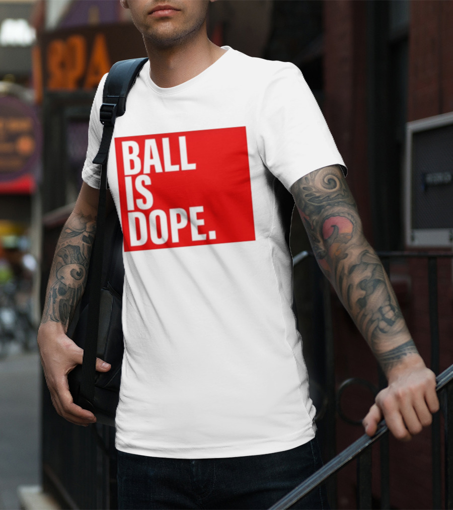 Arielle Ari Chambers Ball Is Dope Text Red And Black T-Shirt
