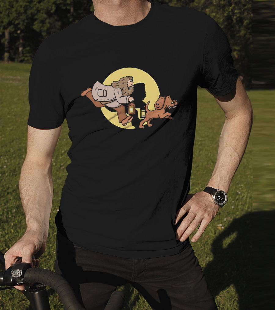 Hagrid And Fluffy Lantern Adventure Moonlit Tintin T-Shirt