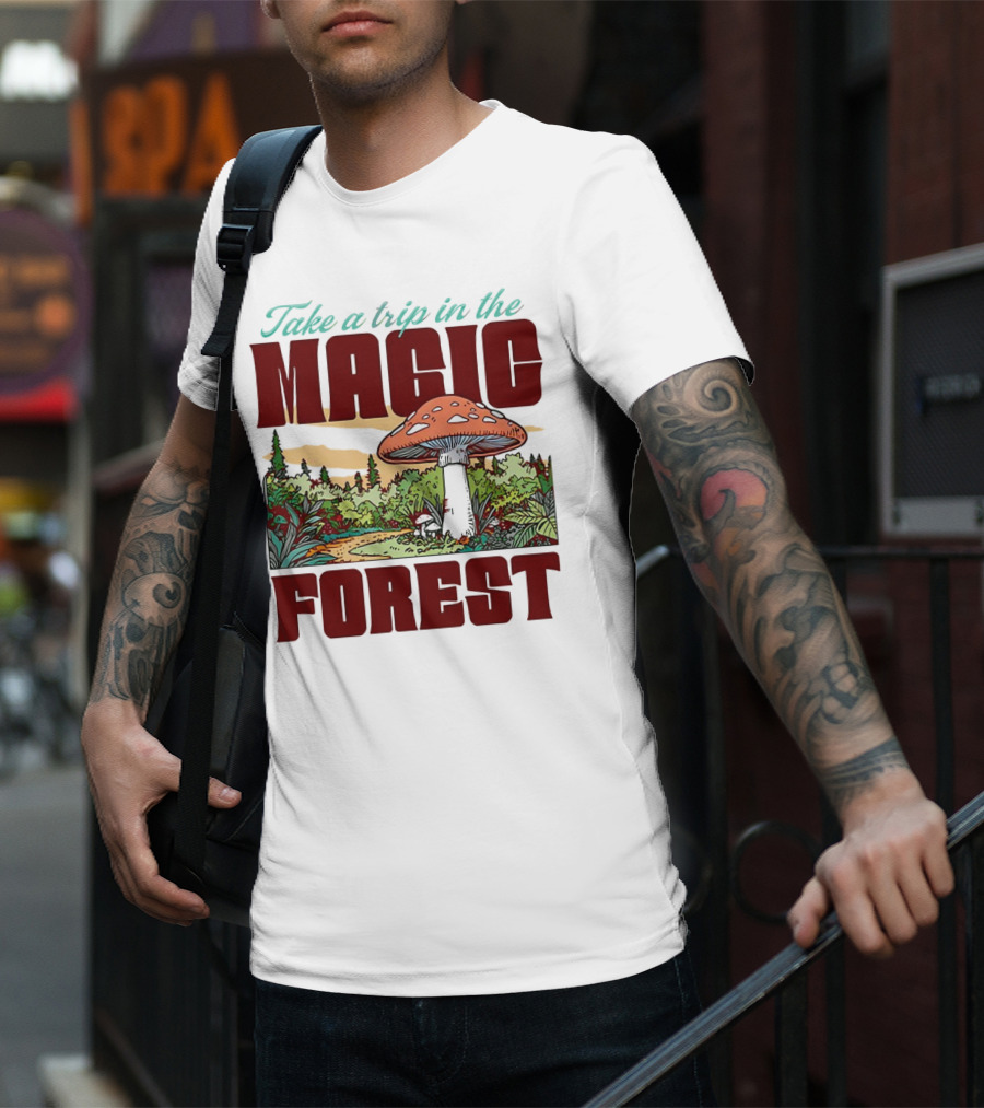 Take A Trip In The Magic Forest With Enchanted Mushroom Pathway T-Shirt