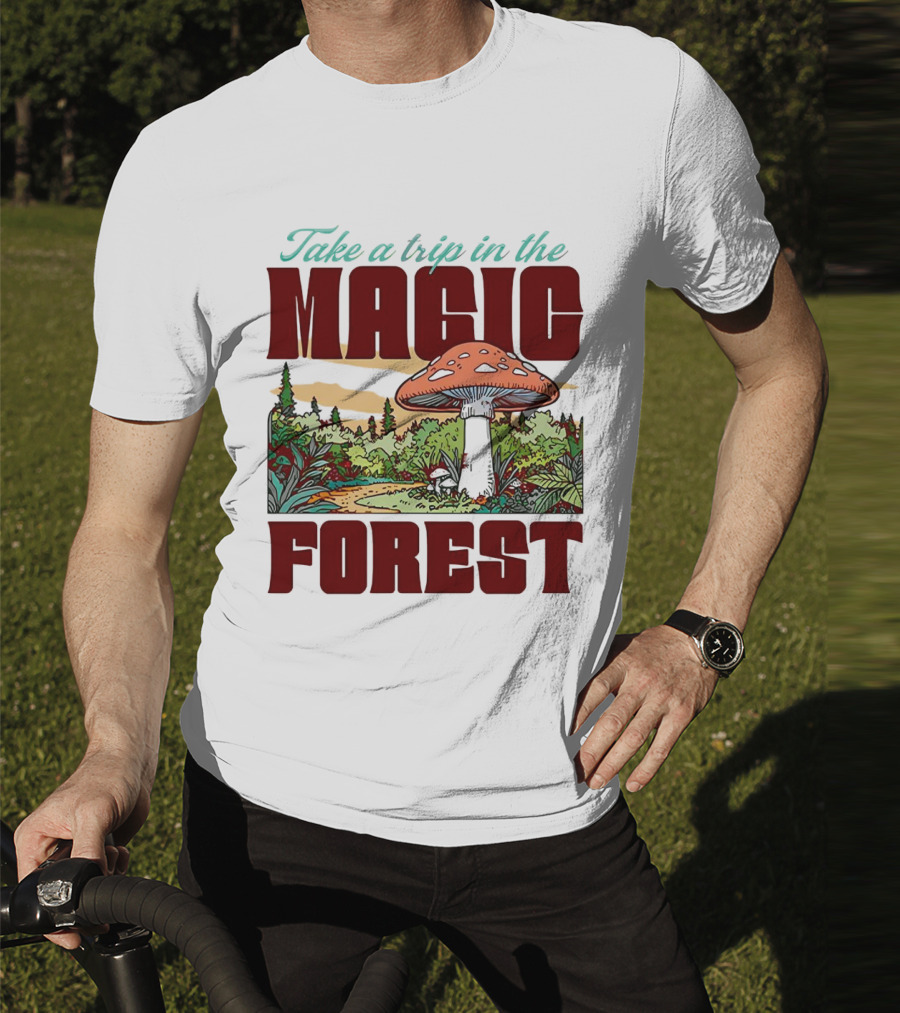 Take A Trip In The Magic Forest With Enchanted Mushroom Pathway T-Shirt