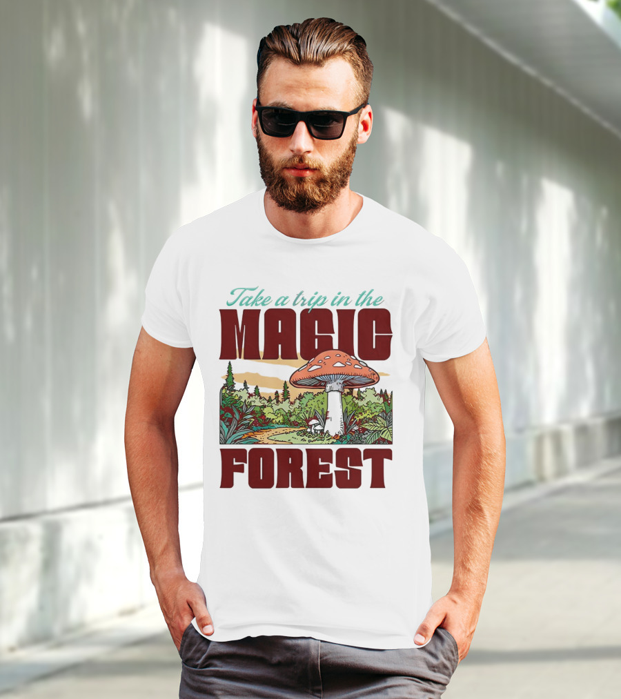 Take A Trip In The Magic Forest With Enchanted Mushroom Pathway T-Shirt
