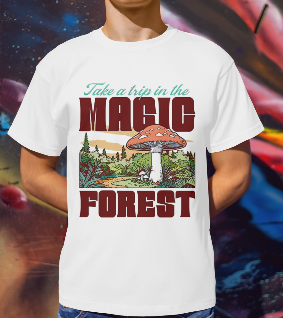 Take A Trip In The Magic Forest With Enchanted Mushroom Pathway T-Shirt