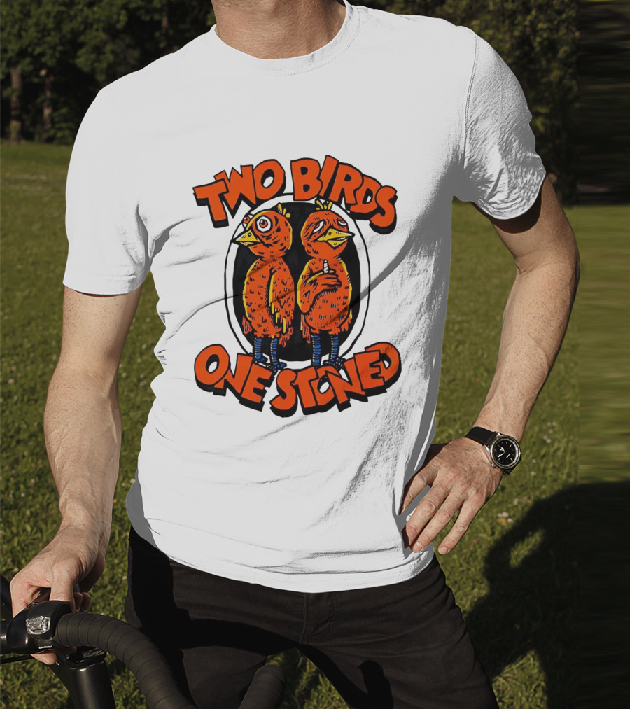 Two Birds One Stoned Psychedelic Chickens T-Shirt