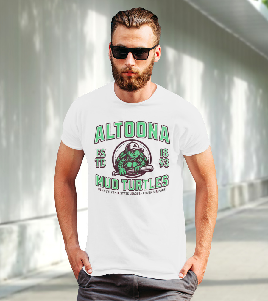 Altoona Mud Turtles Est 1893 Pennsy L A U Columbia Park Baseball T-Shirt