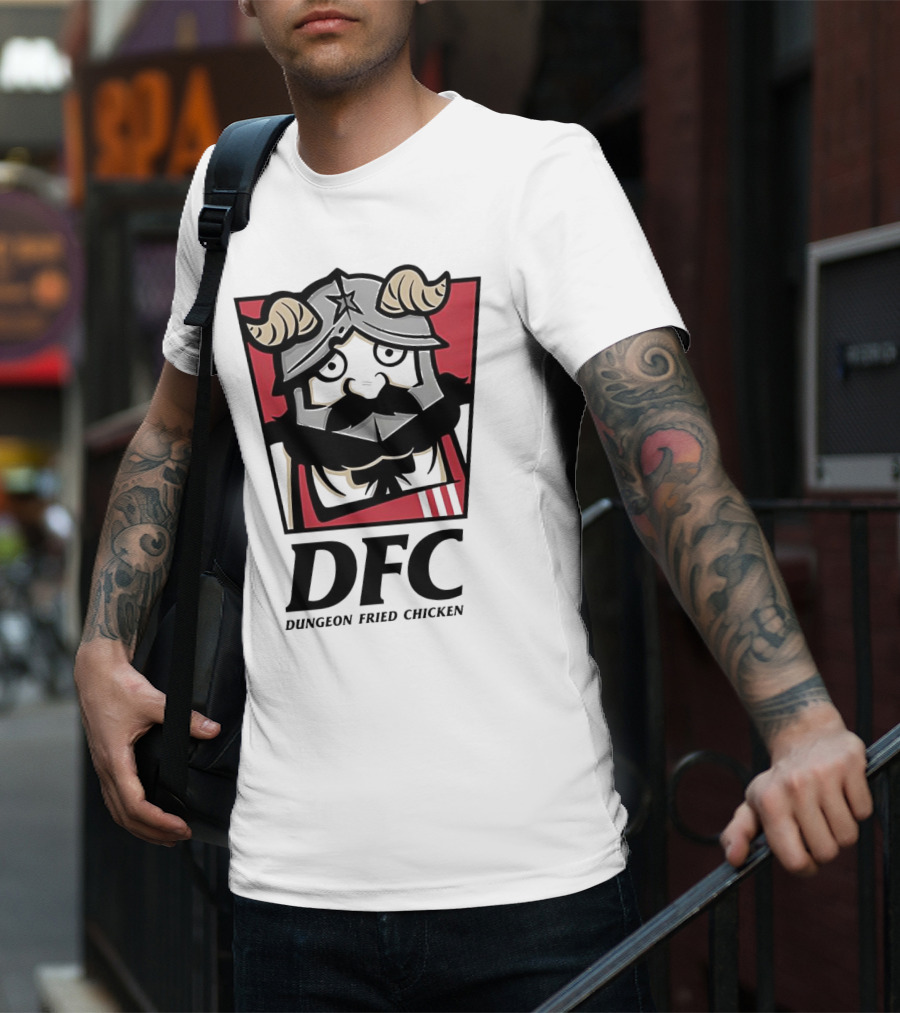 DFC Dungeon Fried Chicken Knight Helmet T-Shirt