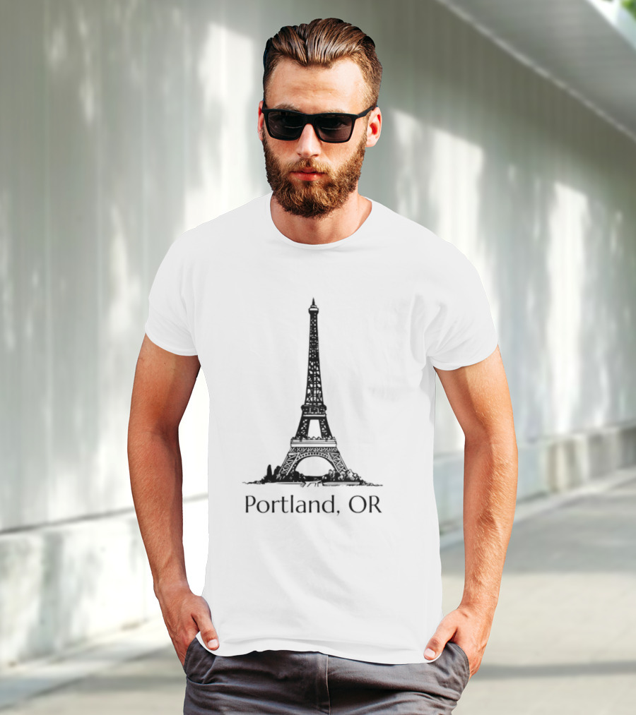 Eiffel Tower Portland OR Paris Landmark Fusion T-Shirt
