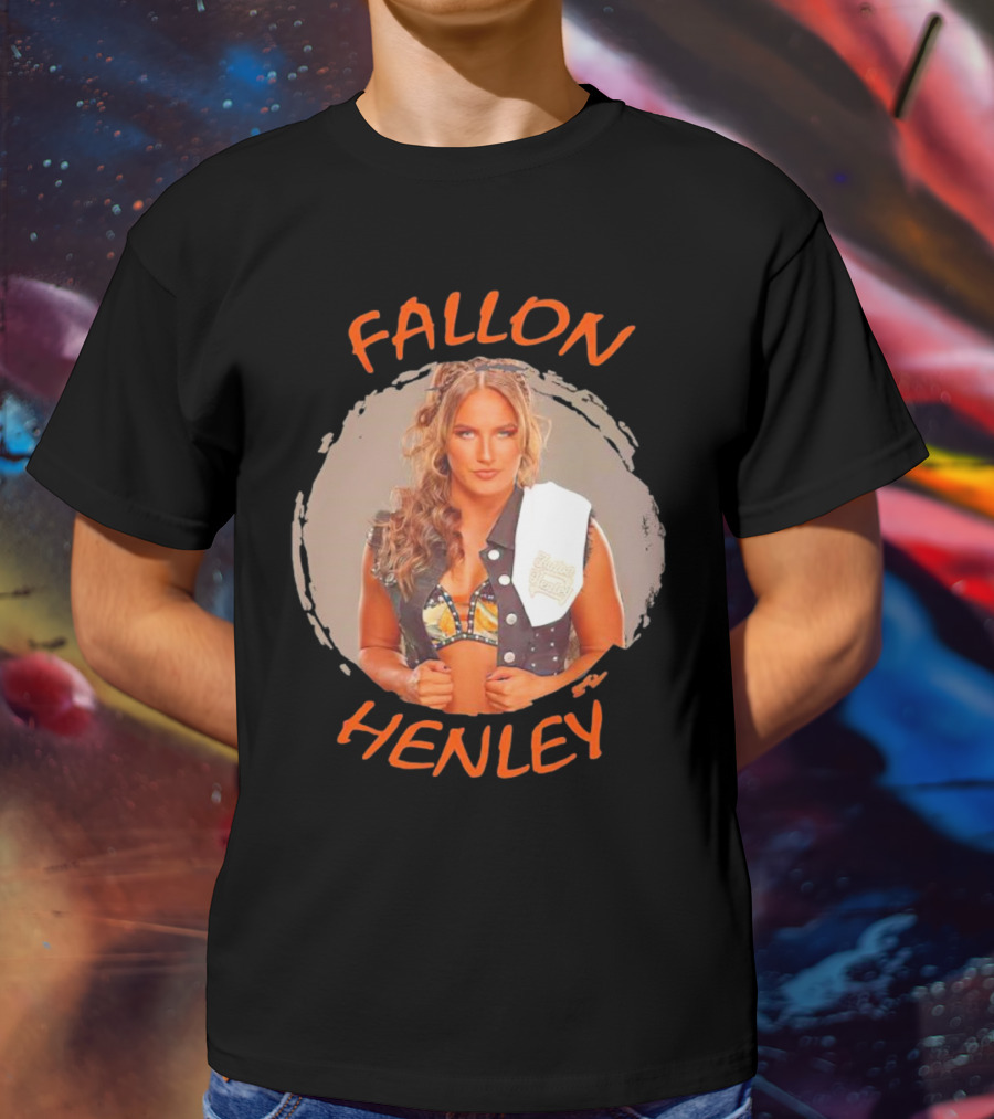 Fallon Henley WWE Bold Image With Studded Vest And Headband T-Shirt