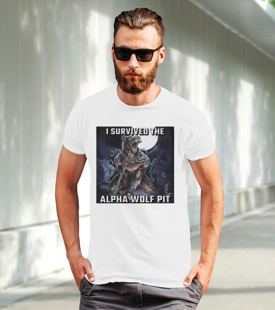 Survived The Alpha Wolf Pit Under Full Moon Chains T-Shirt