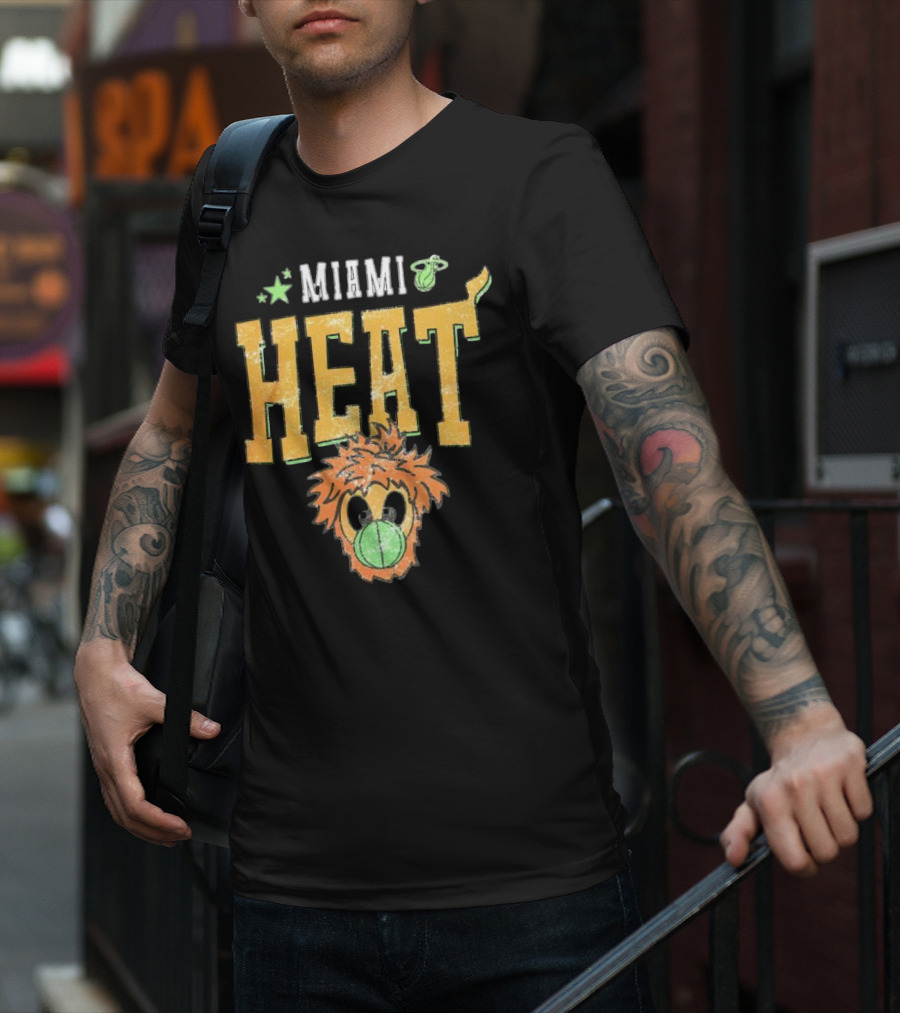 Miami Heat Burnie Basketball Court Culture T-Shirt