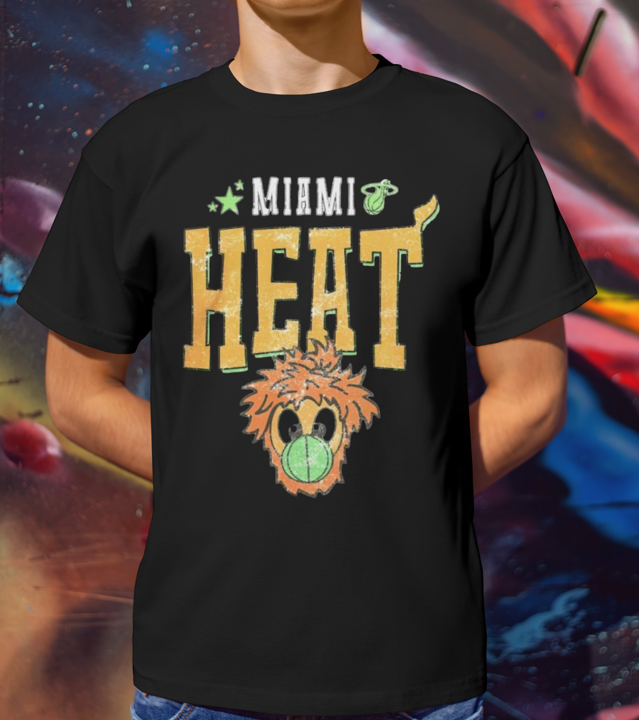 Miami Heat Burnie Basketball Court Culture T-Shirt