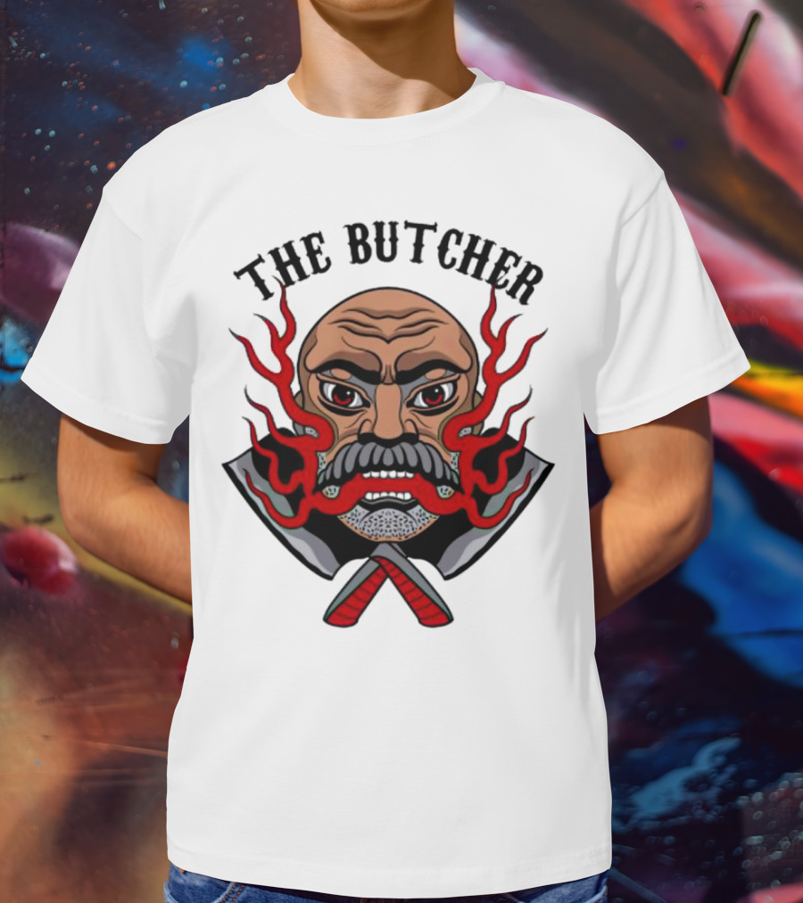 The Butcher Fiery Face With Crossed Cleavers T-Shirt