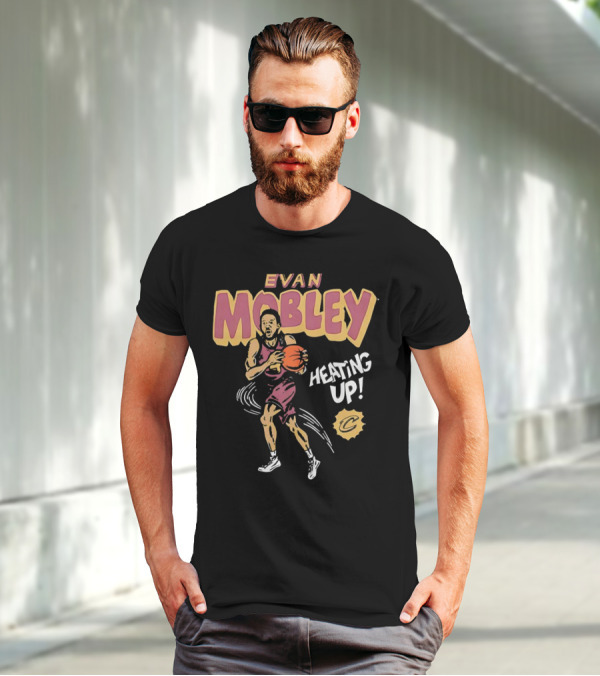 Evan Mobley Heating Up Cleveland Cavaliers Cartoon Basketball Player T-Shirt