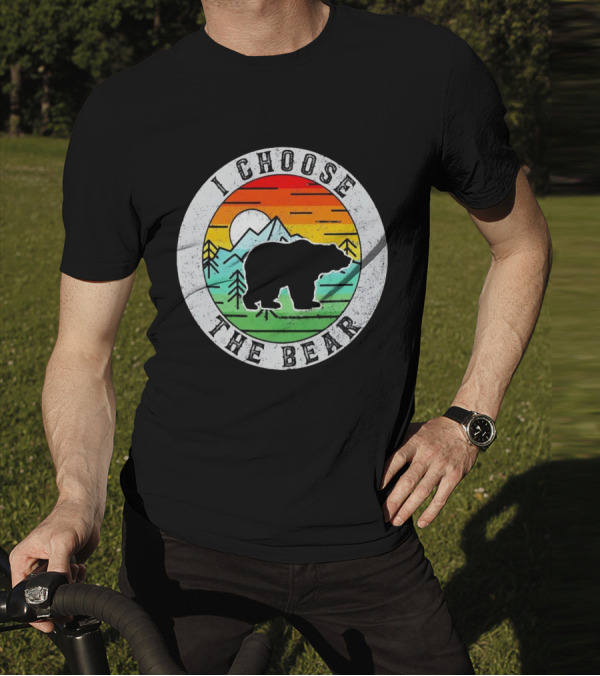 I Choose The Bear Vintage Sunset Mountains T-Shirt