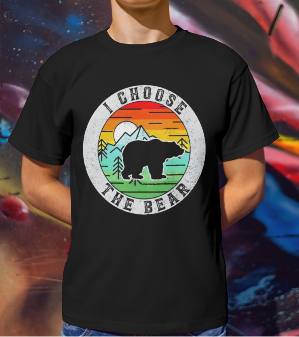 I Choose The Bear Vintage Sunset Mountains T-Shirt