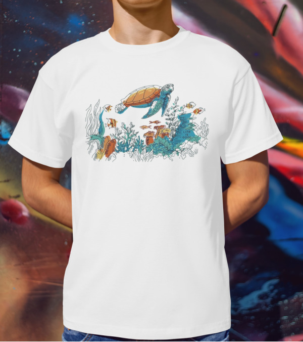 Life Is Good Turtle Oceanscape Boxy Crusher T-Shirt