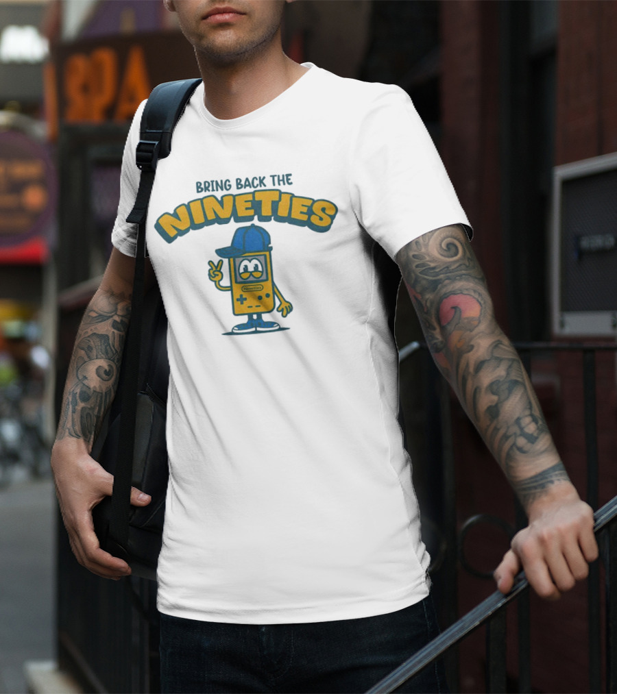 Bring Back The Nineties Nostalgia Cartoon Game Console With Cap T-Shirt