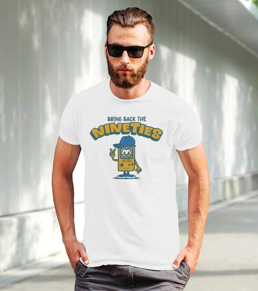 Bring Back The Nineties Nostalgia Cartoon Game Console With Cap T-Shirt
