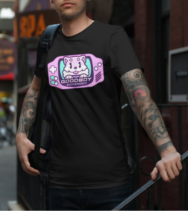Goodboy Advanced Pastel Gaming Handheld Console Dog Character T-Shirt