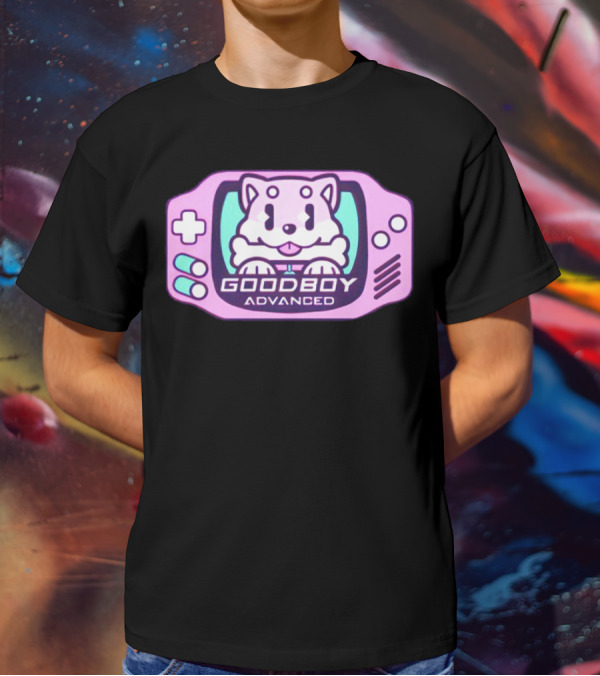 Goodboy Advanced Pastel Gaming Handheld Console Dog Character T-Shirt