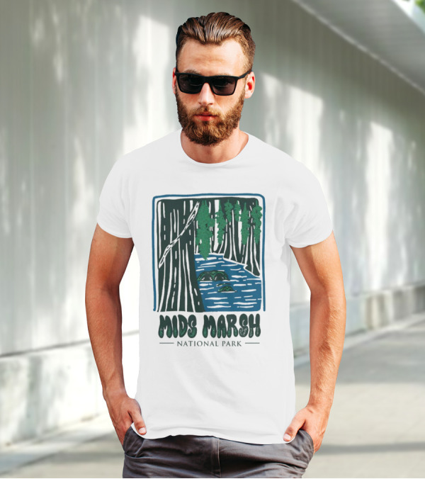 Mids Marsh National Park Forest River Scene T-Shirt